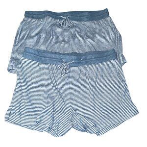 Stars Above Blue & White Striped Lounge Shorts Elastic Waistband With Drawstring